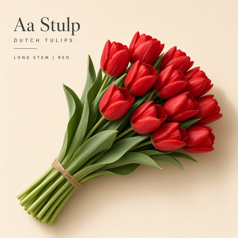 Bos lange rode Nederlandse tulpen